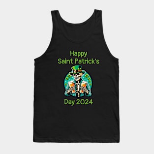 St Patricks Day 2024. Irish Skull Men Tank Top